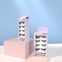 Boîte d'ensemble de faux cils de beauté estampage en or Boîte suspendue d'emballage de faux cils avec impression numérique logo personnalisé en gros