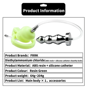 Jaula de Castidad con Bloqueo Frontal e Inserción Trasera, con Tapón Anal y Catéter, Juguete SM de Castidad Masculina, Venta al por Mayor - Product Image 3