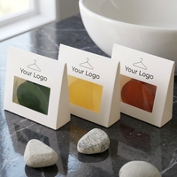 Boîte à savon personnalisée en papier kraft minimaliste moderne avec fenêtre pour l'emballage de savon artisanal