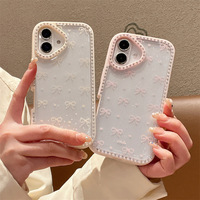 Étui de téléphone portable à écran plein adapté à l'iPhone 16 15 promax, cadre en diamant avec colle scintillante, coque de protection
