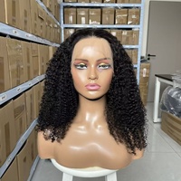 Peluca Rizada Estilo Vietnamita de 16A, 14-30 Pulgadas, con Encaje Transparente 13x4, 100% Cabello Humano, Apta para Mujeres Negras