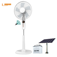 Kipas Angin Berdiri 16-Inci Tenaga Surya & Baterai, Logo Dapat Disesuaikan, Remote Control, Layar LED, Tinggi Dapat Diatur, Timer - Untuk Penggunaan Luar Ruangan & Hotel