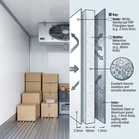 Panneau en mousse de mélamine ultra-léger ignifuge pour isolation thermique des conteneurs frigorifiques