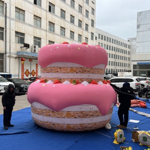 Gâteau gonflable rose à étages imprimé sur mesure, gonflable publicitaire personnalisé pour centre commercial et célébration d'<span class=keywords><strong>anniversaire</strong></span> - Product Image 2