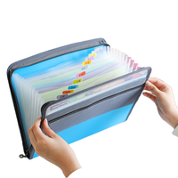 Logo kustom Folder File ekspansi A4 13 kantong ukuran huruf dompet akordion portabel bahan PP Organizer kertas sekolah kantor