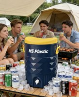 Glacière en plastique HS de 10 gallons avec robinet pour le camping – Seau isotherme pour eau et glace avec robinet – Glacière alimentaire