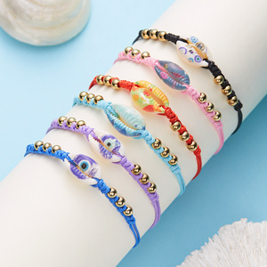 Bracelet tissé mode peint coquille étoile de mer tissé à la main Bracelet de coquille pour les femmes Uionen 1308 - Product Image 1