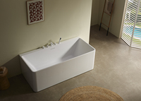 Baignoire autoportante rectangulaire en acrylique MC8004 pour intérieur, avec fonction de trempage profond, idéale pour les salles de bain d'appartements et d'hôtels