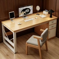 Bureau de travail compact en bois massif mélaminé, modulaire, moderne, petit bureau à domicile, armoire de rangement fermée, table d'écriture pour ordinateur