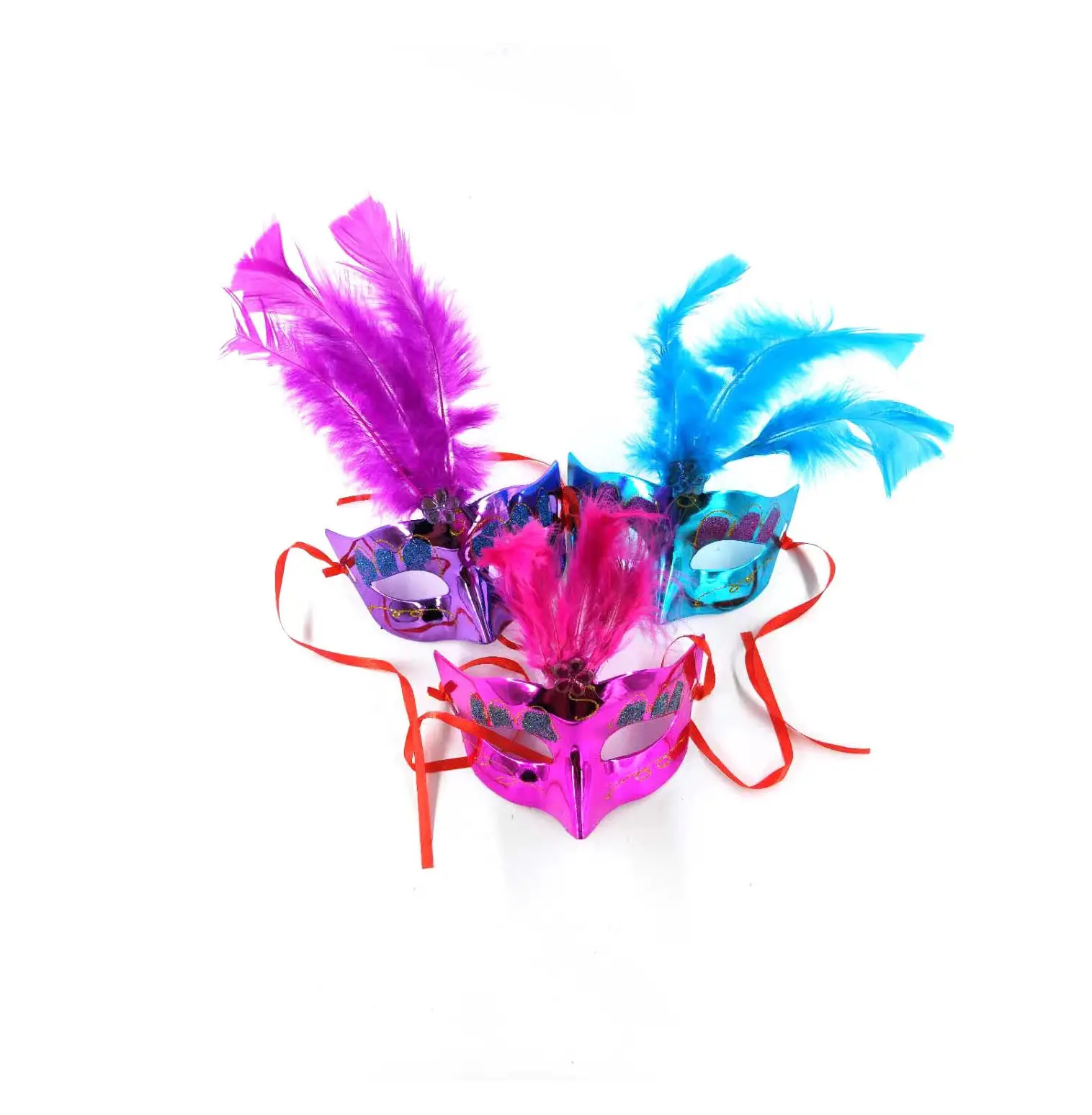 Женская Венецианская многоцветная маскарадная Праздничная маска с перьями для принцесс украшение для вечеринки Персонализированная маска для Хэллоуина