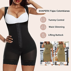 Fajas Fajase Colombianas Gaine sculptante intégrale à bretelles larges, avec fermeture multi-rangs, contrôle <span class=keywords><strong>du</strong></span> ventre, serre-taille et rehausseur de fesses - Product Image 4