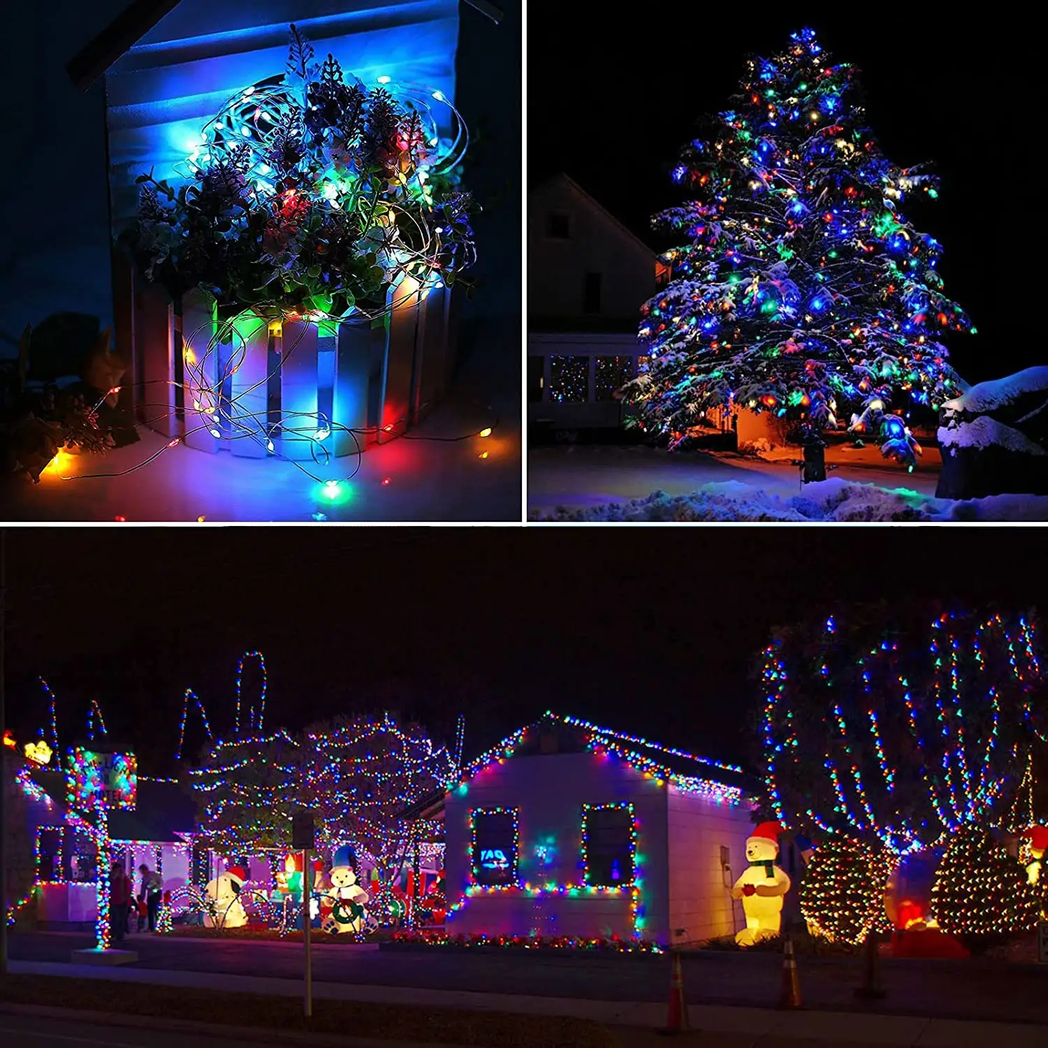 LEDクリスマス照明屋外100M 50M 30M 20M 10M装飾パーティーホリデーガーランドRGB妖精ソーラーストリングライト