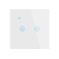 Smart Life Compatible 400W/Gang 2-Gang Panel táctil Wifi interruptor duradero para luz LED de pared de techo Universal US/EU/UK voltaje
