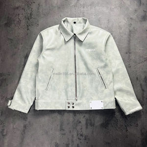 Chaquetas de Cuero Personalizadas Estilo Vintage para Hombre, Chaqueta Corta con Cierre, Estilo Casual, Chaquetas de Cuero PU de Alta Calidad, Fabricante - Product Image 2