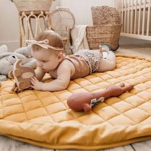 Nouveau <span class=keywords><strong>design</strong></span> de tapis de jeu en coton avec impression personnalisée et écologique tapis de jeu avec cordon de serrage sac de rangement de jouets pour enfants - Product Image 5