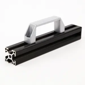 Maniglia per Porta in Alluminio Bianco Argento 3038 120, Produttore Cinese Certificato RoHS, Profilo in Alluminio Nero - Product Image 2