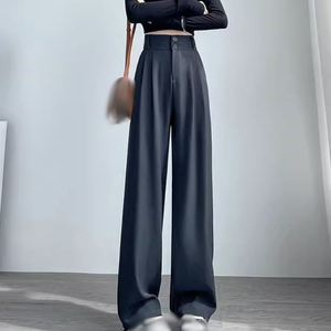 <span class=keywords><strong>Pantaloni</strong></span> lunghi da donna con <span class=keywords><strong>doppio</strong></span> <span class=keywords><strong>bottone</strong></span> formali con tasche alte a vita alta <span class=keywords><strong>pantaloni</strong></span> estivi da donna alla moda autunno - Product Image 3