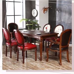 अमेरिकी ठोस लकड़ी भोजन कुर्सी घर रेट्रो कैजुअल यूरोपीय आर्मरेस्ट और बैकरेस्ट कुर्सी के साथ रचनात्मक उम्र - Product Image 3