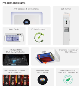 Sistema de Almacenamiento de Energía Doméstico Lithtech 51.2V 300Ah 15kWh, 8000 Ciclos, IP55, WiFi, CAN, BMS, Híbrido - Product Image 3