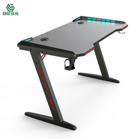 BEISIJIE Grande Promotion Échantillon Gratuit Bureau de Jeu pour Gamer Table de Gaming avec Ordinateur RGB et Porte-Gobelet Z8