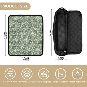 Bolsa Organizadora 2 en 1 para Plancha y Rizador de Pelo, Portátil, de Nailon, con Diseño Hawaiano Kalo, para Herramientas de Peluquería y Cosméticos, con Tapete Resistente al Calor - Product Image 4