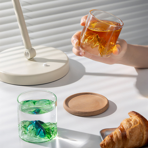 Phong cách Nhật Bản Cocktail đá Tumbler rõ ràng uống Glass Cup Mount Fuji <span class=keywords><strong>Whisky</strong></span> Kính - Product Image 3