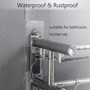 Transparent Traceless Self Adhesive PVC Square Multifunctional Wall Hooks (Hook Type) Single for Bathroom Living Tools Tableware - Product Image 4