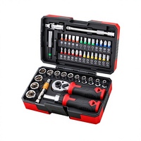 Boîte à outils de réparation multifonctionnelle 45 pièces avec clé à cliquet, tournevis et douilles