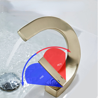 Cascade laiton salle de bain bassin Art moderne salle de bain évier robinet Design créatif salle de bain chaud froid lavabo robinet d'eau