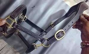 Licou à couture de fantaisie avec intérieur en néoprène, casque anatomique, matériel en acier Standard disponible en toutes les tailles - Product Image 4