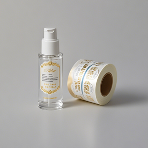 Biểu Tượng Tùy Chỉnh In Ấn Không Thấm Nước Vinyl Skincare Nhãn Sản Phẩm Lá Vàng Mỹ Phẩm Dầu Gội Đầu Dán Cuộn Bao Bì Nhãn Cho Chai - Product Image 4