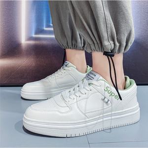 White Men's Summer Breathable Synthetic Leather Tie Closure Korean-style Fashionable Sports Casual Trendy All-match <b>Sneakers</b> - Product Image 5