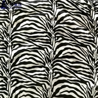 Tissu en velours polyster à impression zèbre, bon marché,