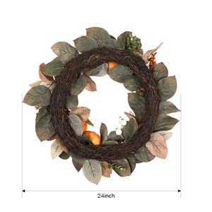Ventes chaudes, couronne de porte personnalisée de 24 pouces, décoration d'automne, couronne artificielle de citrouilles pour les fêtes - Product Image 2