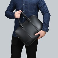 Sac à bandoulière pour ordinateur portable en PU de luxe avec logo personnalisé pour affaires Sac à main 15 pouces Porte-documents pour le voyage