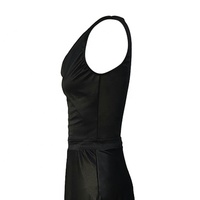 Robe de danse midi sans manches en satin Baili BC032010, col bénitier, taille haute, jupe évasée fendue, costume de ballet pour femmes adultes