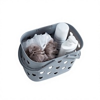 Boîte de rangement en plastique style rotin, étagère à shampoing pour salle de bain, panier organisateur multifonctionnel pour la douche