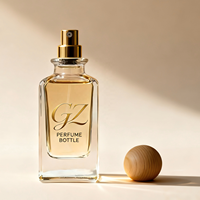 Flacon de parfum en verre rectangulaire à épaule oblique de 50 ml et 80 ml avec couvercle, boîte de présentation de luxe haut de gamme