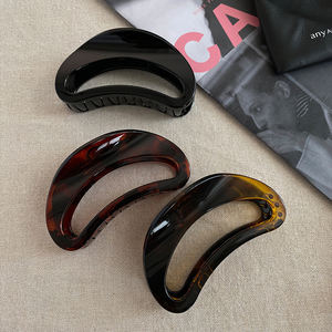 Français rétro creux croissant cheveux griffe femme 2025 nouveau exquis mat griffe pince fille cambrure Logo personnalisé cheveux accessoires - Product Image 3