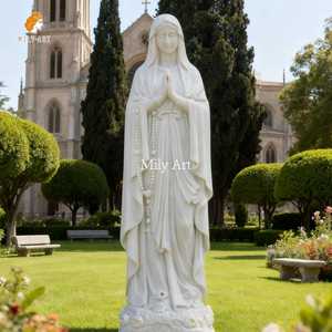 ミリィ手彫り等身大白大理石聖母マリア像屋外宗教装飾 - Product Image 6