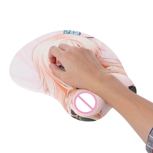 3D Vú Mouse Pad Silicone Cổ Tay Nghỉ Ngơi Anime Mouse Pad Ngực Mousepads Thăng Hoa Trống - Product Image 1