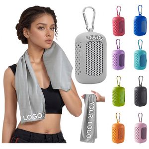 Serviettes de sport personnalisées, serviettes de sport en microfibre avec logo personnalisé, serviettes de sport rafraîchissantes pour le fitness en plein air, cadeau pour le yoga et la gym - Product Image 1