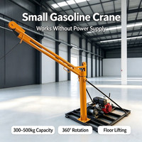 Monte-charge portable pour matériaux de construction 360 °   Mini-grue à flèche pivotante à essence, grue à moteur, mini-grue