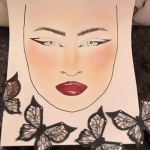 Outil de maquillage pour eyeliner papillon, kit de pochoirs pour eyeliner ailes de papillon pour femmes, tampon pour eyeliner, fard à paupières pour filles - Product Image 5