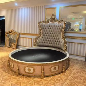 Новейший дизайн, классическая мебель для дома, виллы, спальни, роскошная резная мебель из массива дерева, мягкая мебель для спальни, круглая кровать - Product Image 3