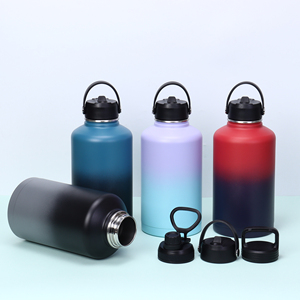<b>Big</b> 2L 64oz 128oz Half Gallon Insulated Stainless Steel 64 oz Water Bottle Water Jugs Beer Growler with Grip Handle Straw Lid - Product Image 1