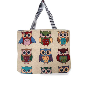 Bán buôn đơn giản đẹp in động vật Túi vải hoa công suất cao mua sắm Túi với dây kéo cho phụ nữ - Product Image 4