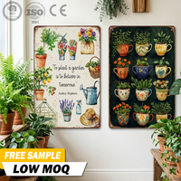 Plaque Métallique Premium pour Jardinage, Artisanat en Étain, Panneaux en Fer Blanc, Décoration Murale Personnalisée avec Règles de Jardin, Affiche Artistique Imprimée UV pour Extérieur et Maison