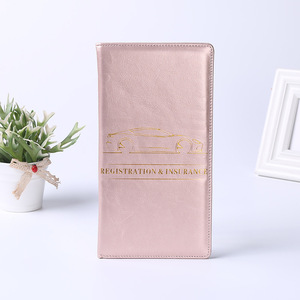 Titular de tarjeta de identificación de seguro de plástico de <span class=keywords><strong>registro</strong></span> de coche de cuero PU ostentoso de Venta caliente - Product Image 1