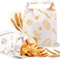 Sacs à pain réutilisables écologiques en coton et cire d'abeille, résistants à l'eau, avec fermeture à boucle, pour le stockage du pain au levain fait maison